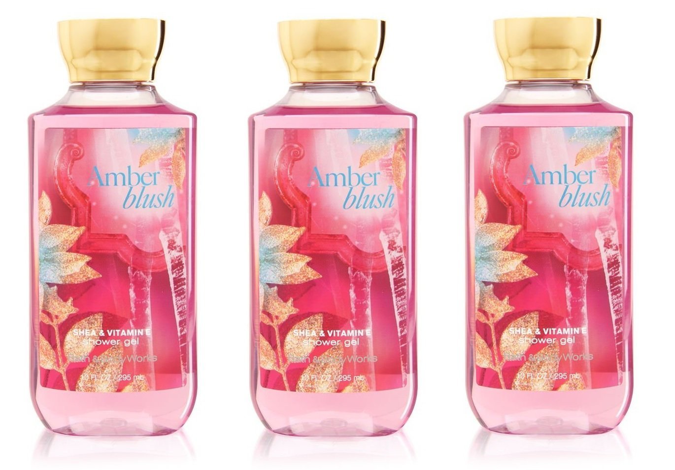 Lot of 3 Bath & Body Works Signature Collection Amber Blush Shower Gel 10 Fl Oz Each (Amber Blush) Beauty & Personal Care Bath & Body Works