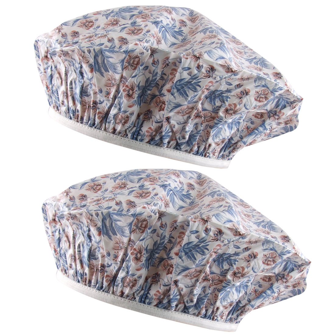 Ruilogod 2 Pcs Bathing Flower Printed Elastic Hem Plastic Shower Cap for Women (id: 4dc 030 5cc ac4 f62 Beauty and Personal Care Ruilogod