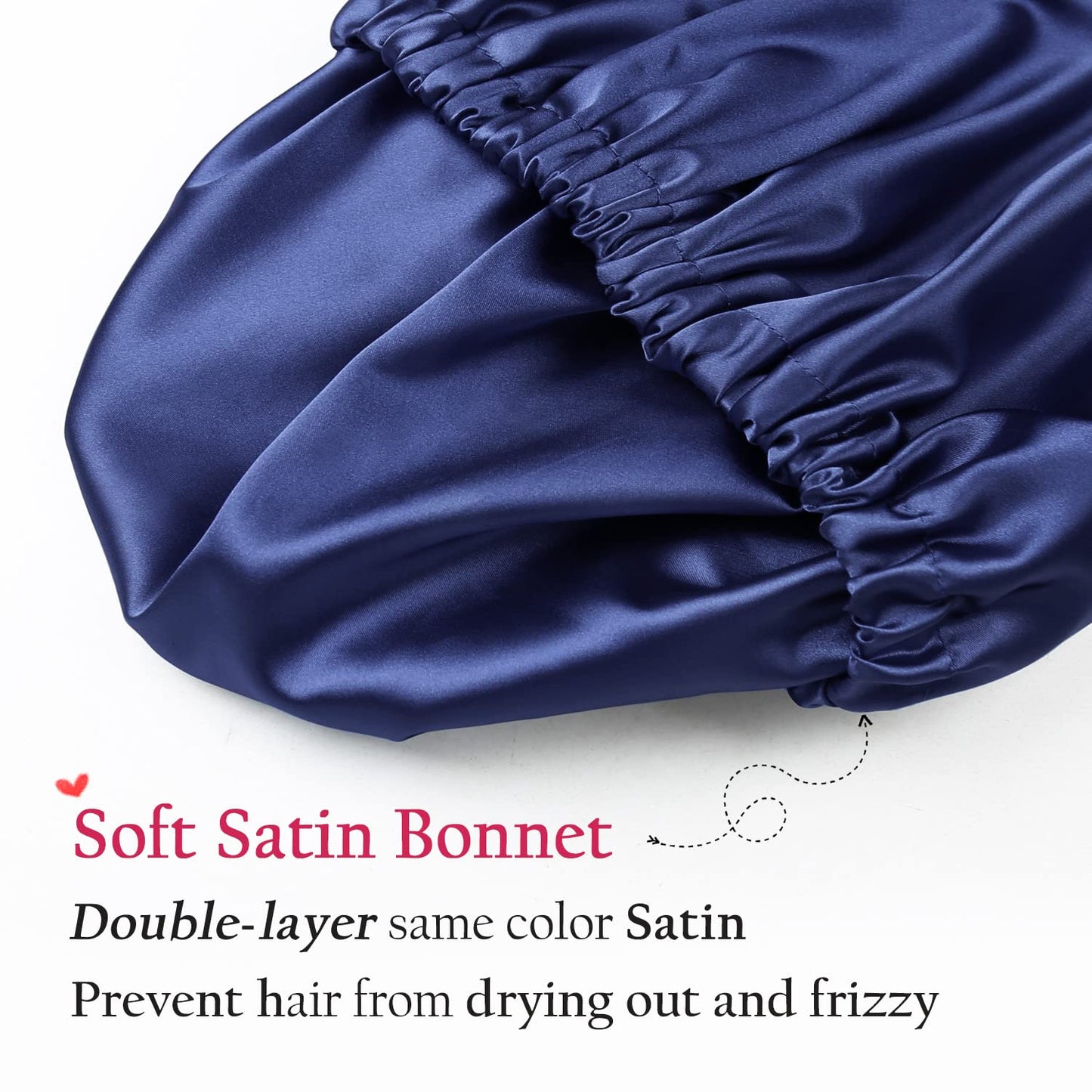 Satin Bonnet Silk Bonnet Sleep Cap for Women Large Adjustable Satin Hat Navy Beauty and Personal Care Alnorm