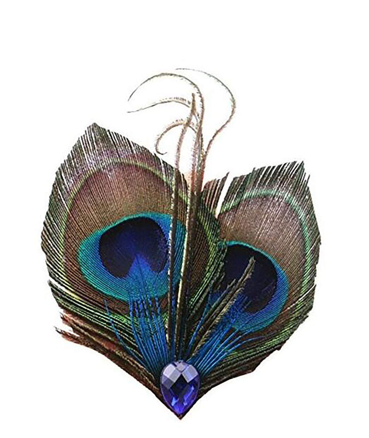 Women Bohemian Peacock Feather Hair Clip Hair Pin Elegant Fascinator Wedding Dance Party Headdress Headwear Hair Accessory Sequined Showgirl Headpiece Beauty & Personal Care Fodattm