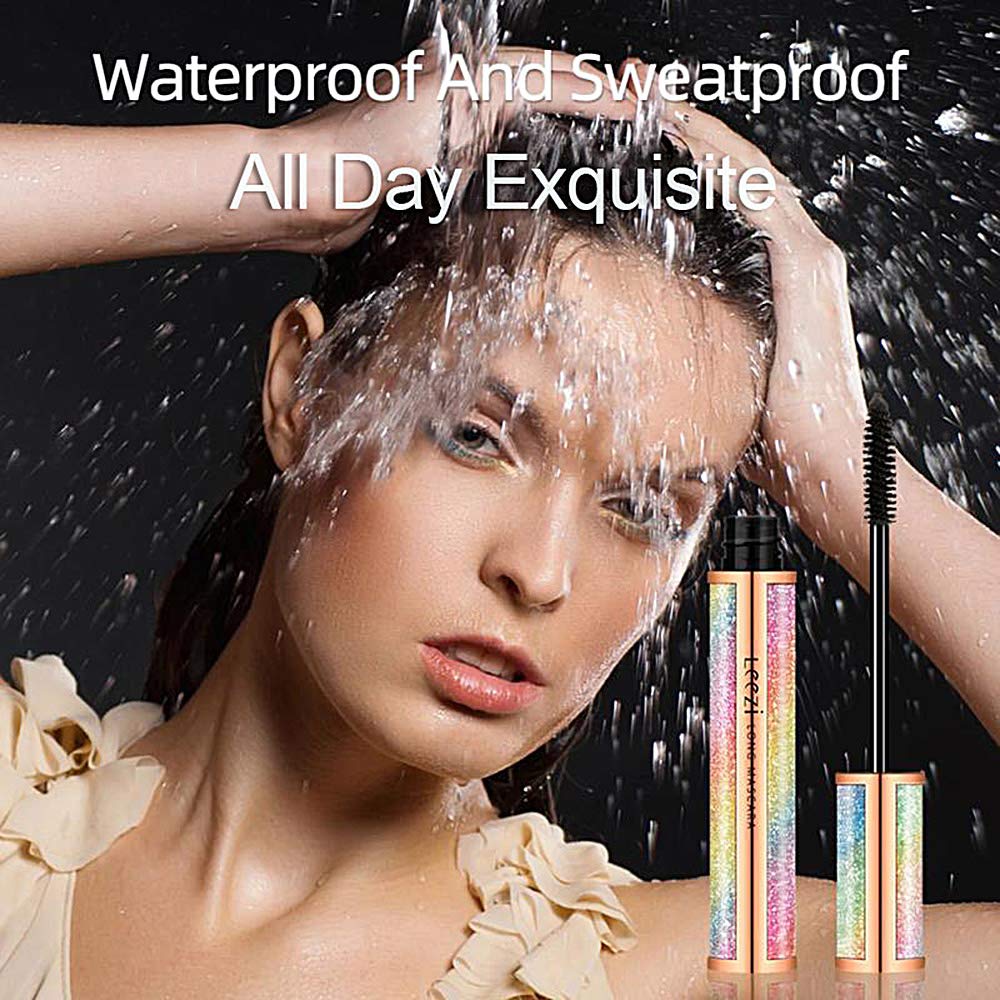 4D Silk Fiber Eyelash Mascara Waterproof - Thickening Long Lasting Smudge-Proof Natural Curling Lengthening All Day Exquisitely Extra Long Black (A) Beauty & Personal Care Earthsport