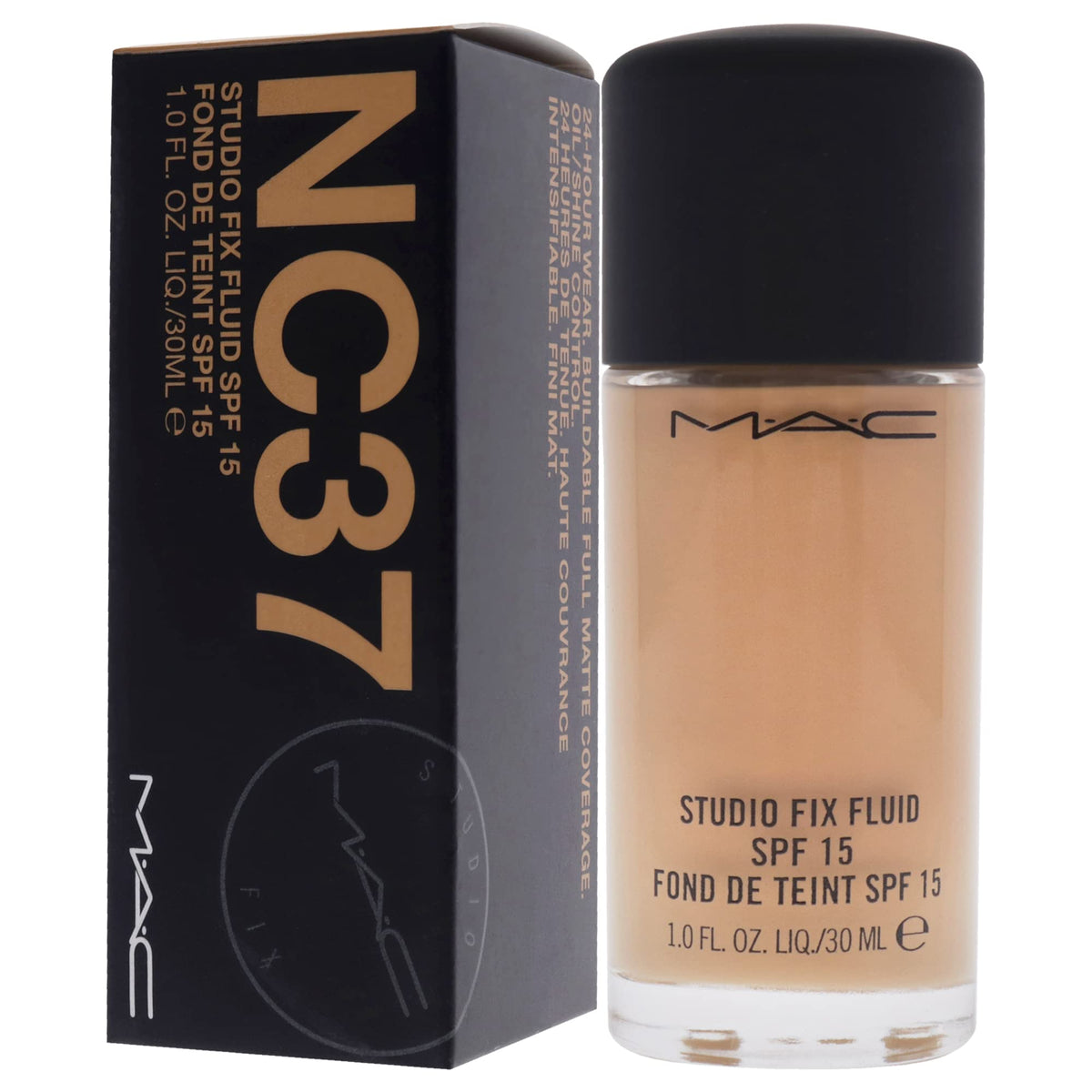 MAC Studio Fix Fluid Foundation SPF5, NC37, Clean, 1 Fl Oz (103522) Beauty & Personal Care MAC