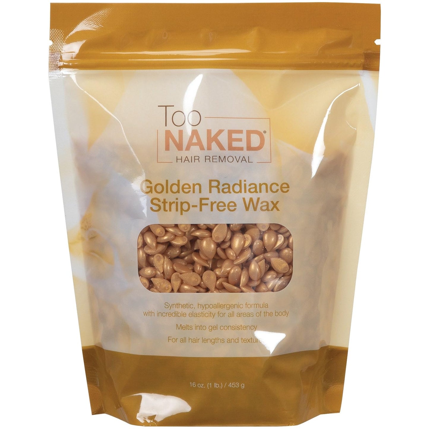 Too Naked Hair Removal Golden Radiance Strip-Free Wax, Incredible Elasticity Peel with Gel Consistency, Hypoallergenic for Sensitive Areas Beauty and Personal Care TOO NAKED HAIR REMOVAL