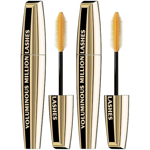 L’Oreal Paris Makeup Voluminous Million Lashes Mascara, Volumizing Collagen Infused Eye Makeup, Amplifying Mascara Brush, Washable, Blackest Black Beauty & Personal Care L'Oreal Paris