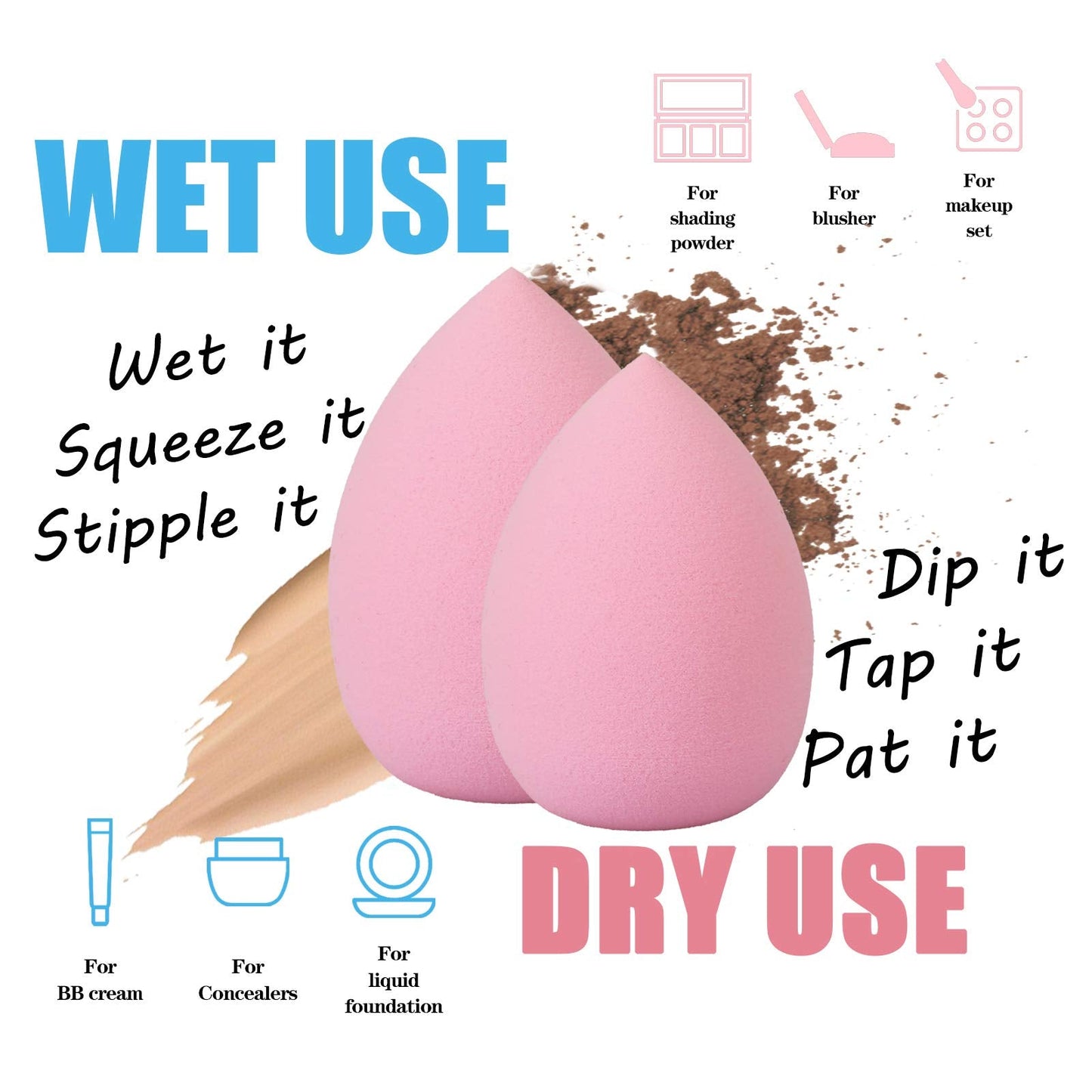 Makeup Sponge Blender Beauty Sponge Set 12pcs and Beauty Foundation Sponge Blender Holder 1PCS,Blending Sponges Cosmetic Puff Flawless for Cream Beauty & Personal Care S SUSANN