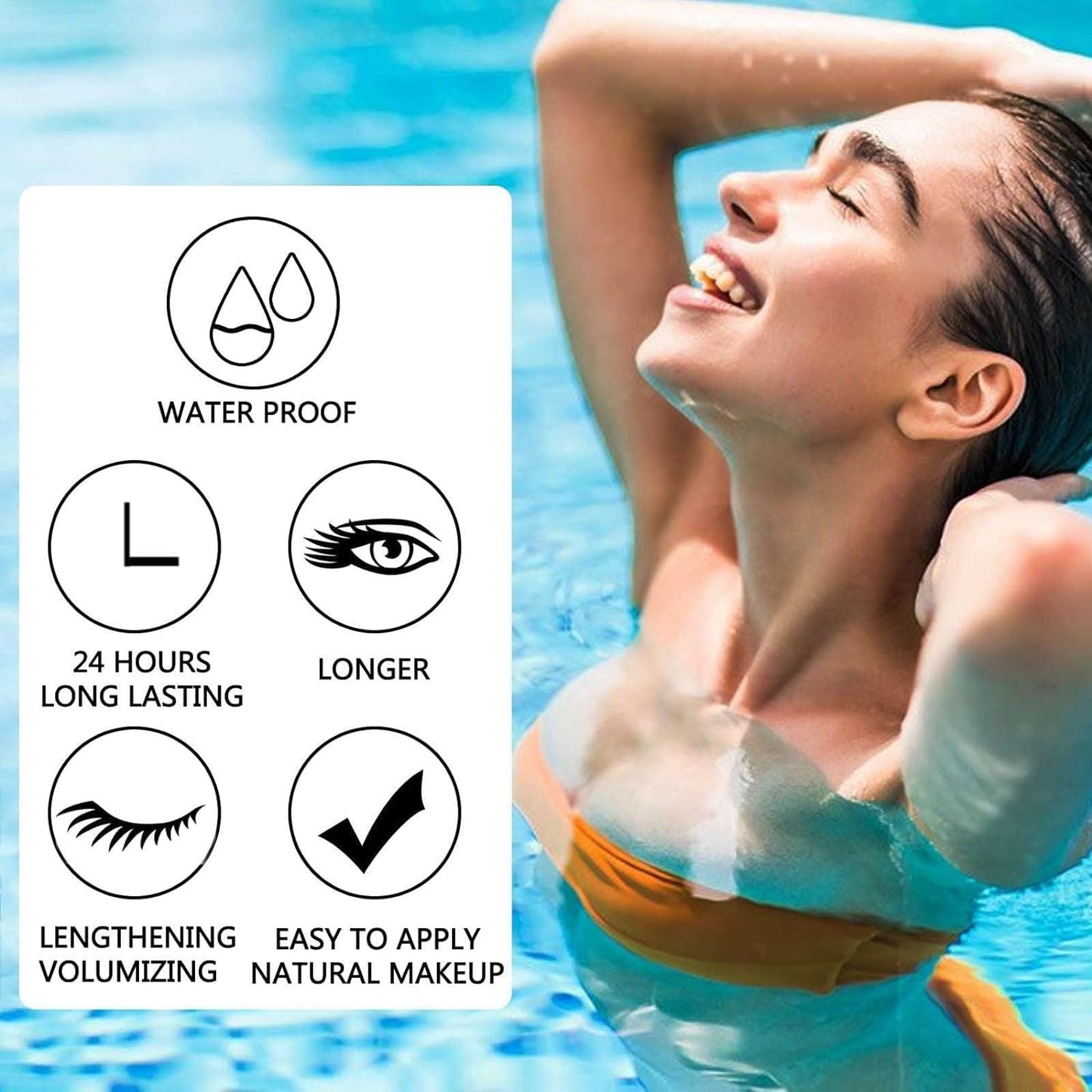 Mascara Volume And Length Black Waterproof Fast Dry Eyelashes Eye Makeup Volumizing Lengthening Curling Defining Multiplying Buildable Formula Primer Beauty & Personal Care TWLBXMG