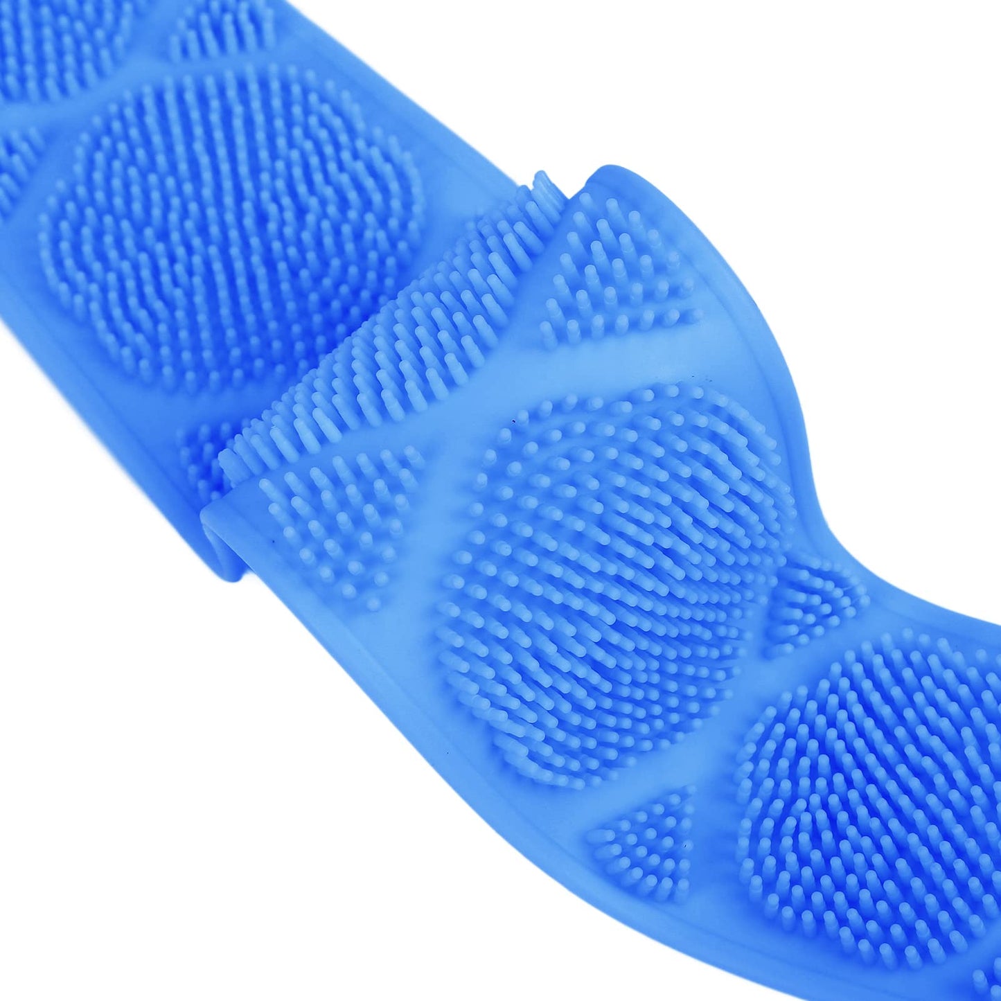 Silicone Bath Body Brush with Strong Tensile Strength - Hangable Back Cleaning Bath Strap - Blue DoubleSided Back Scrubber for Shower & Body Wash Beauty and Personal Care ACOGEDO