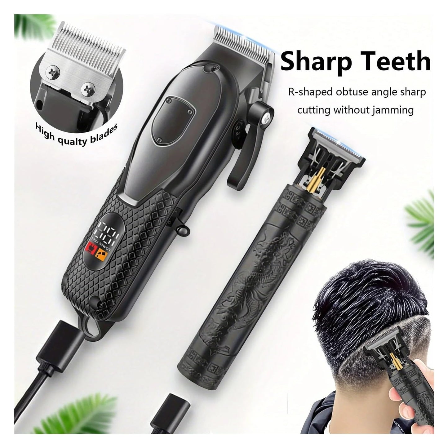 EWKYLSEM Hair Clippers Set for Men, LED Display, Professional Cordless Clipper Shaver Beard Trimmer for Him Beauty and Personal Care EWKYLSEM