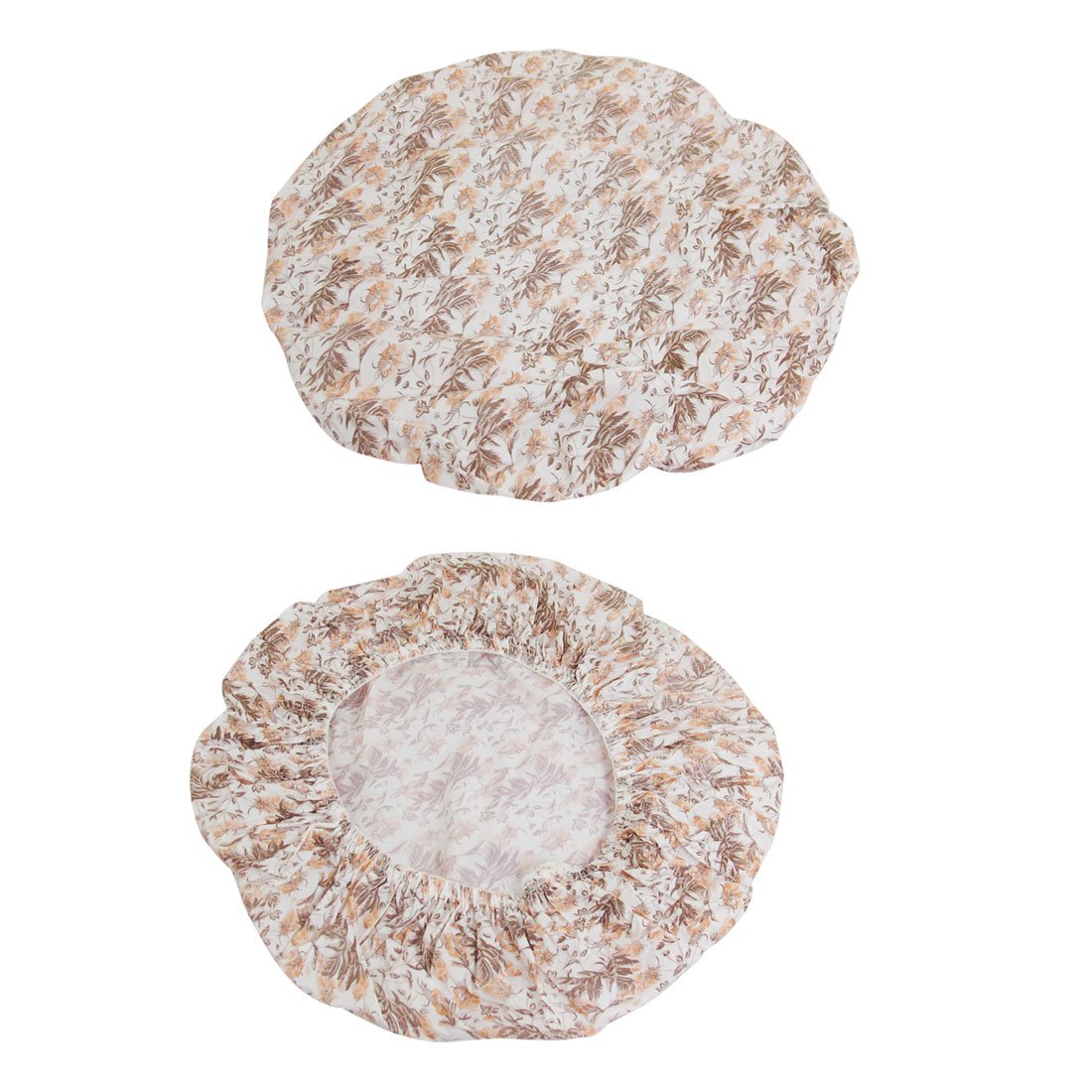 Ruilogod Plastic Flower Pattern Elastic Hem Shower Cap 2 Pcs Pale Orange (id: aab 16b 772 2ee c96 Beauty and Personal Care Ruilogod