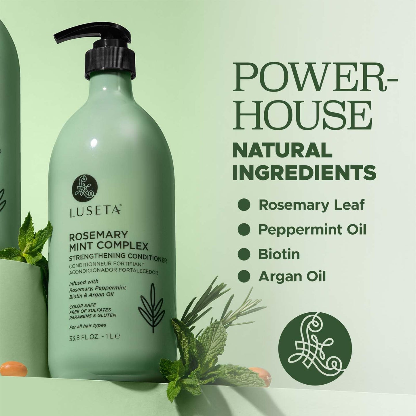 LUSETA Rosemary Mint Strengthening Conditioner Moisturizing and Nourishing Damaged Hair Thickening Formula for Thinning Hair, Detangles Strands Beauty & Personal Care LUSETA