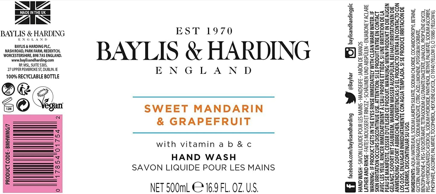 Baylis & Harding Sweet Mandarin and Grapefruit Hand Wash, 500 ml Beauty & Personal Care Baylis & Harding