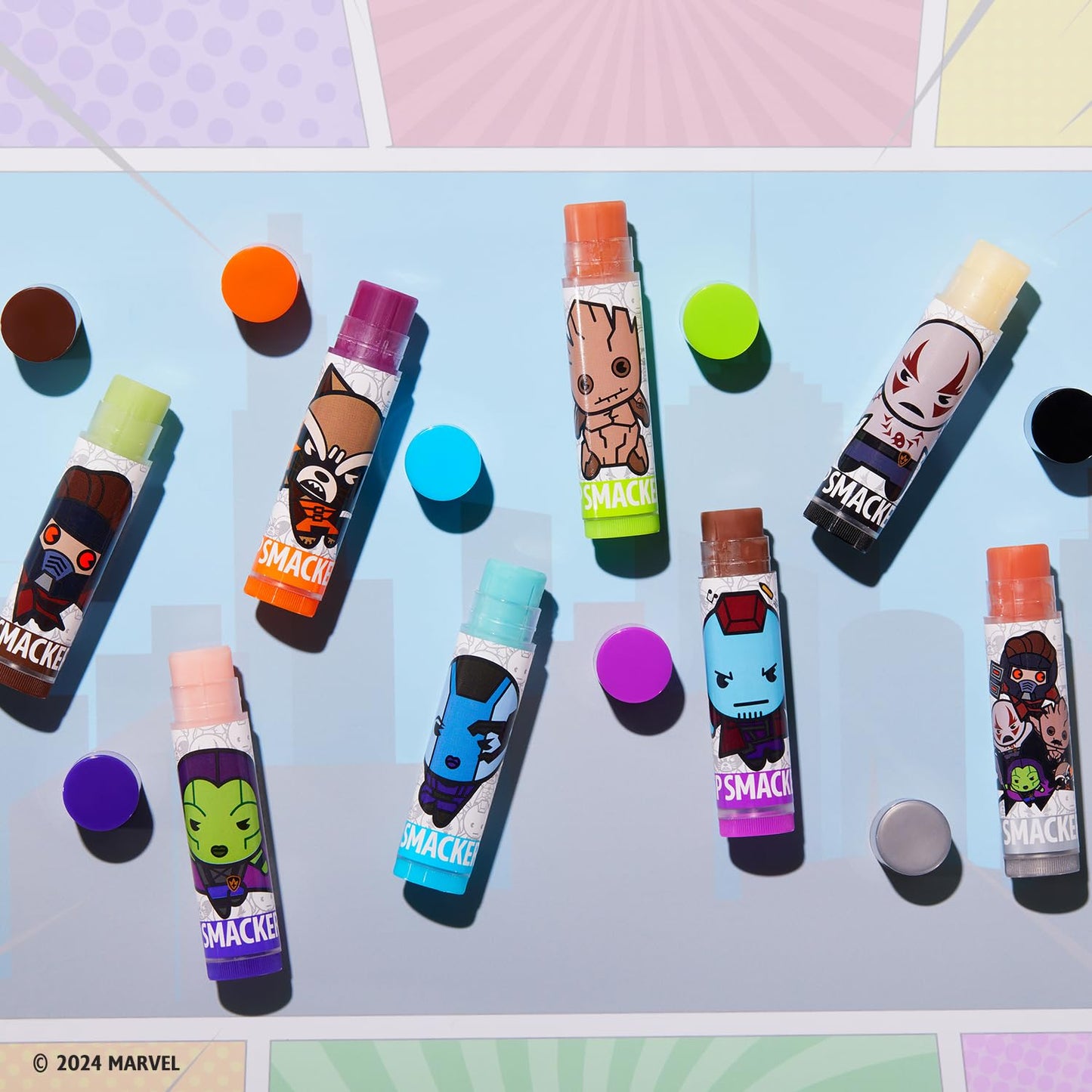Lip Smacker Marvel Guardians of the Galaxy Party Pack - Hydrating Lip Balm, Hydrating & Protecting - Cruelty-Free Beauty and Personal Care Lip Smacker
