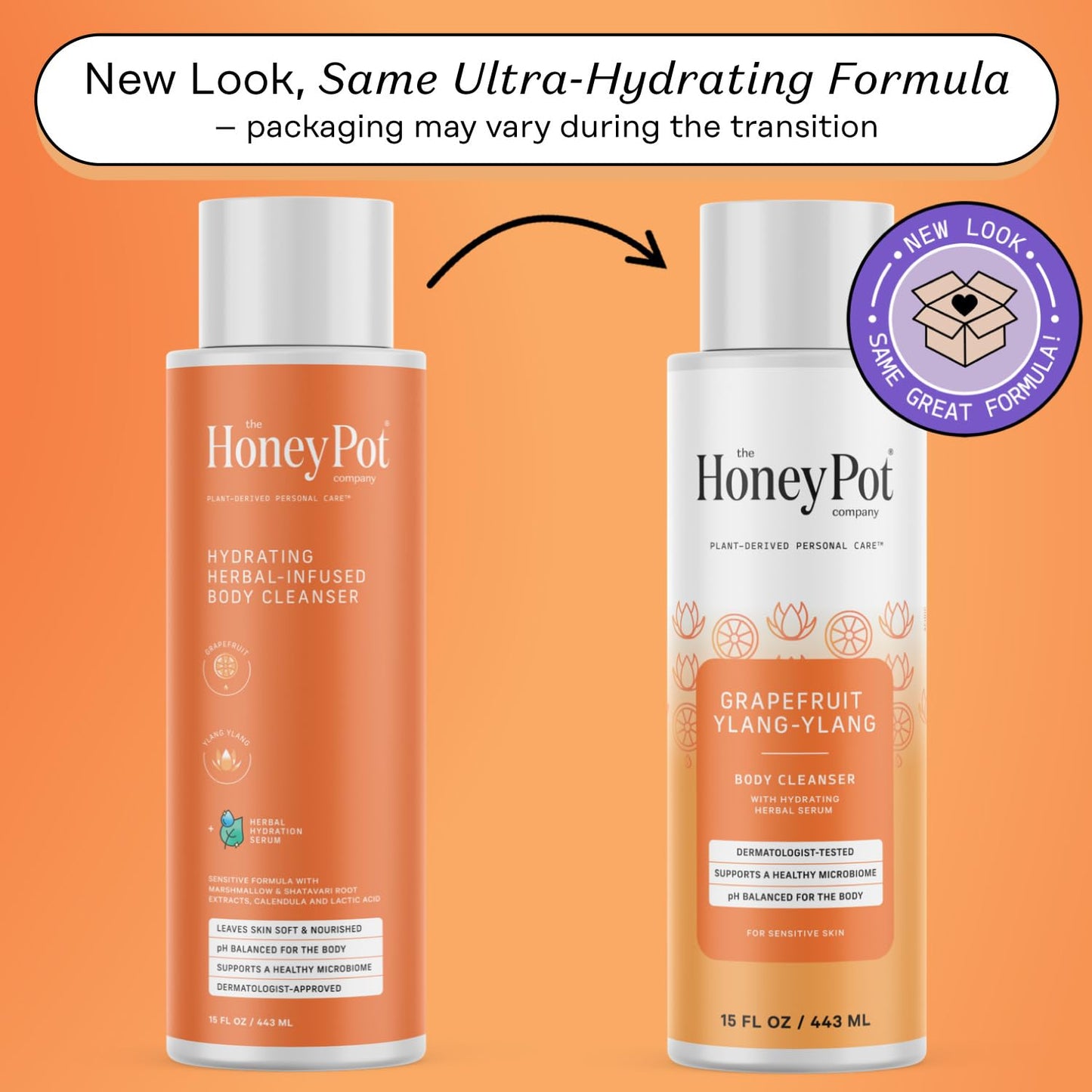 The Honey Pot Company - Body Wash for Women - Grapefruit Ylang Ylang Hydrating Body Cleanser - Moisturize & Cleanse Skin - Free of Parabens & Sulfates Beauty & Personal Care The Honey Pot Company