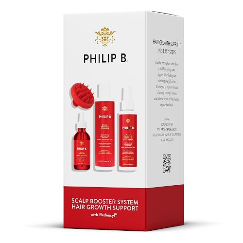 Philip B. Scalp Booster System - Includes Pre-Wash Scalp Treatment, Shampoo, Leave-In Conditioner and Scalp Massager Beauty & Personal Care PHILIP B