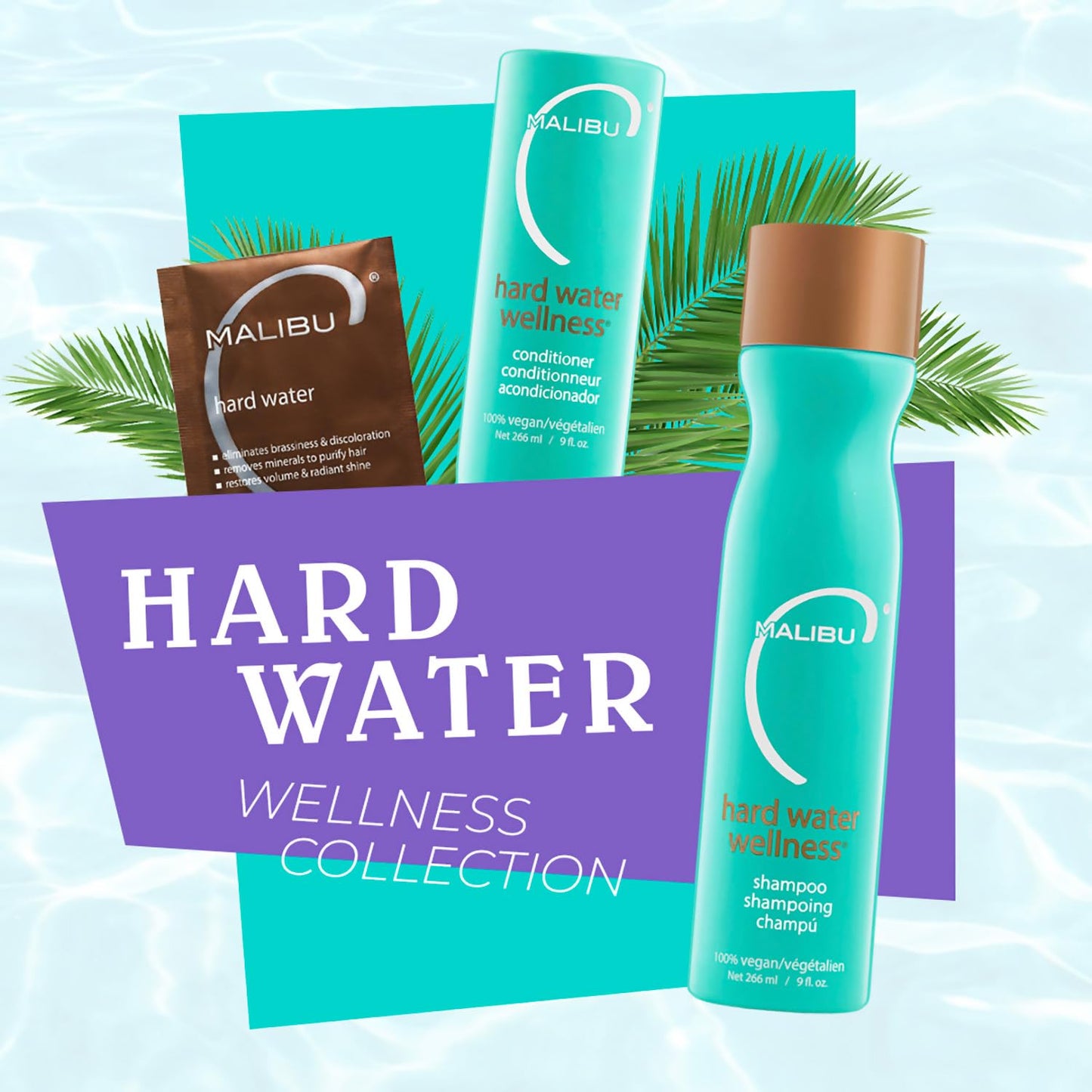 Malibu C Mini Malibu Rehab Hard Water Wellness - Contains 2 Remedy Packets - At-Home Hair Reconstructor and Mineral Removal Remedy - Sulfate Free Beauty & Personal Care Malibu C