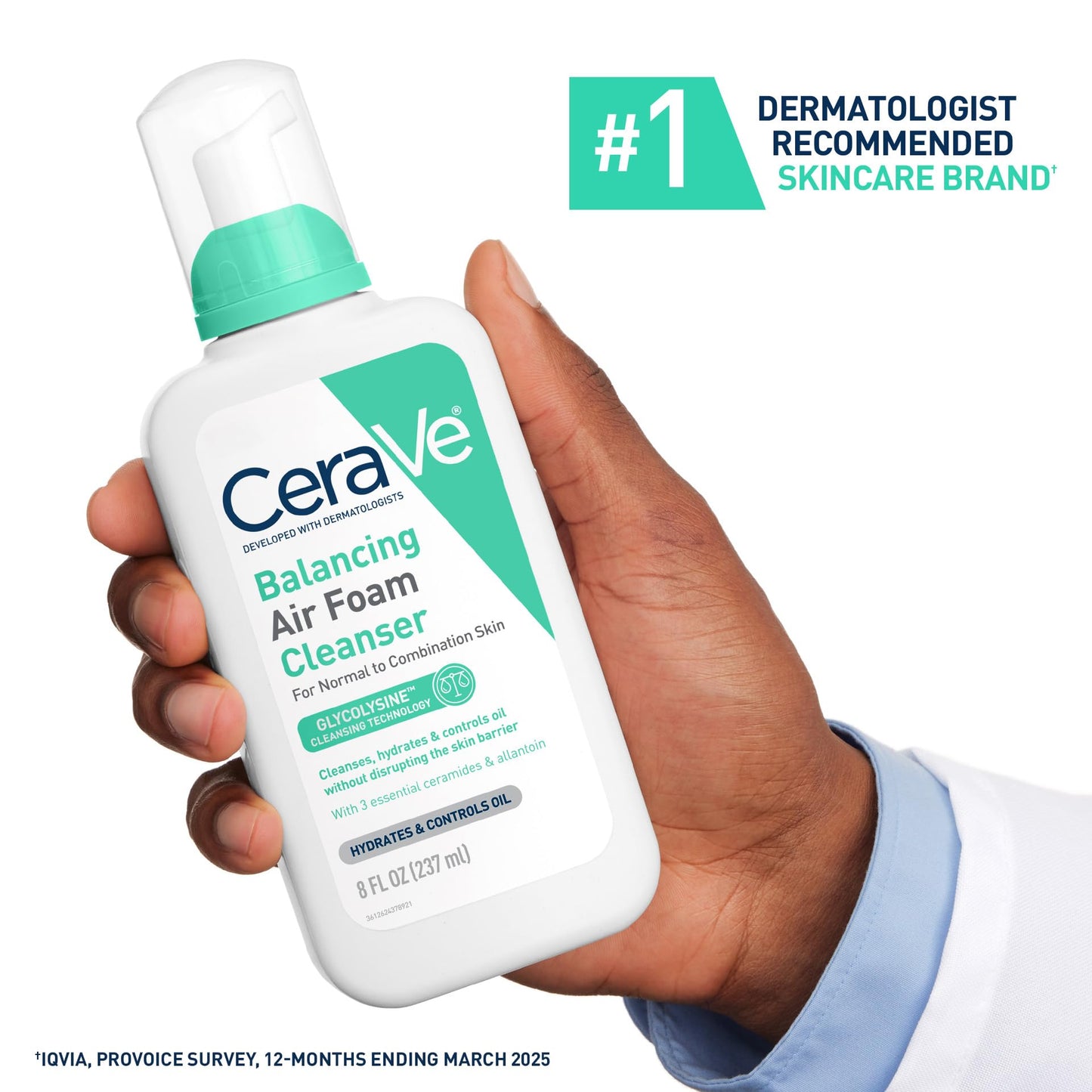 CeraVe Balancing Air Foam Face Wash, Foaming Facial Cleanser For Combination Skin, 8HR Oil Control + 24HR Hydration, Fragrance-Free & Non-Comedogenic Beauty and Personal Care CeraVe