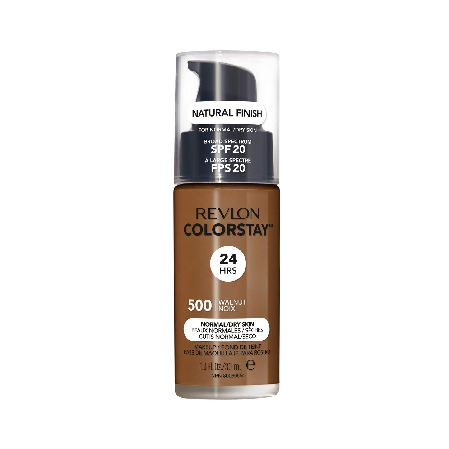 Revlon Liquid Foundation, ColorStay Face Makeup for Normal & Dry Skin, SPF 20, Longwear Medium-Full Coverage with Natural Finish, Oil Free, 500 Beauty & Personal Care REVLON
