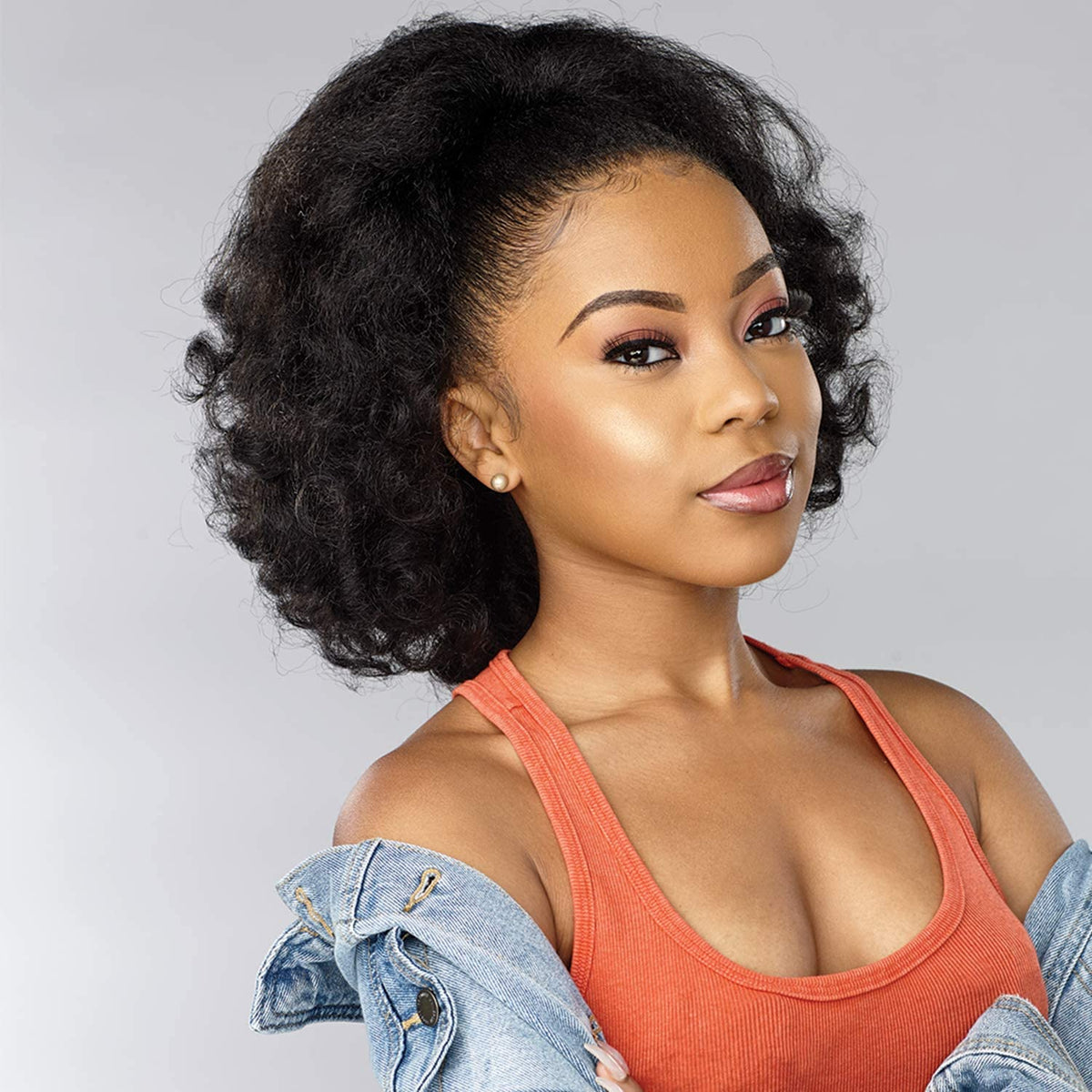 Sensationnel Curls Kinksandco Ponytails - Rain Maker Instant Weavedrawstring Pony Updo for Natural 3C to 4C Hair Textures (1 JETBLACK)