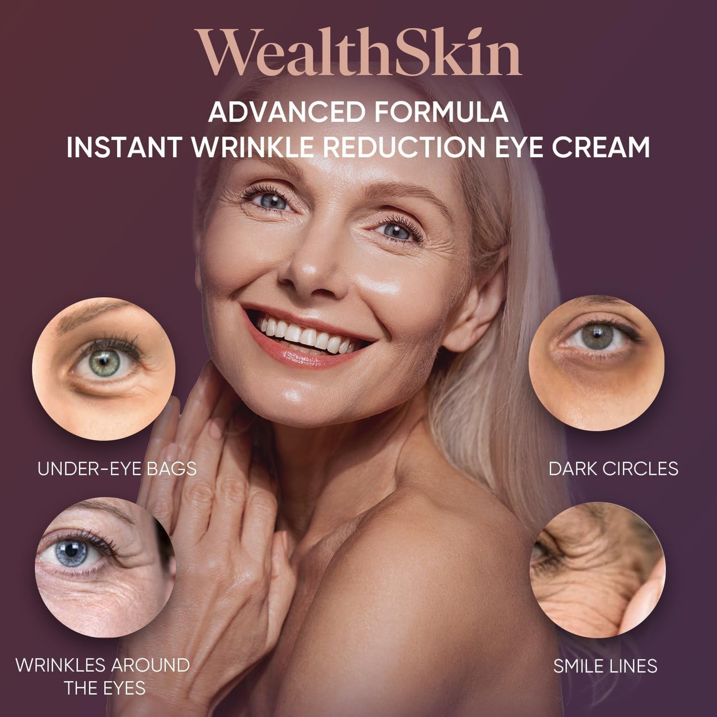 Instant Rapid Wrinkle Eye Cream: Temporary Effects Firm & Lift Under Eye Bags and Reduction Puffiness and Remover Dark Circles - 60 Second Tightener Beauty & Personal Care Wealthskin