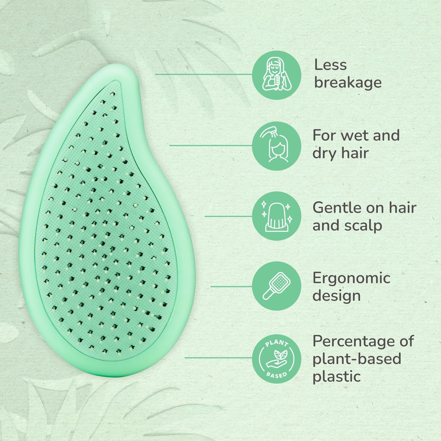 Wet Brush Go Green Palm Detangling Hair Brush Infused with Tea Tree Oil - Pain-Free Ultra-Soft Detangler Bristles Glide Through Tangles with Ease Beauty & Personal Care Wet Brush