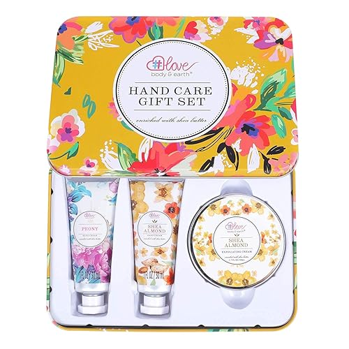 BODY & EARTH # LOVE Hand Cream Gift Set, Hand Lotion Sets for Christmas Gifts, Hand Care Set with Shea Butter, Travel Size Lotion Set for Women, 2 Beauty & Personal Care BODY & EARTH # LOVE