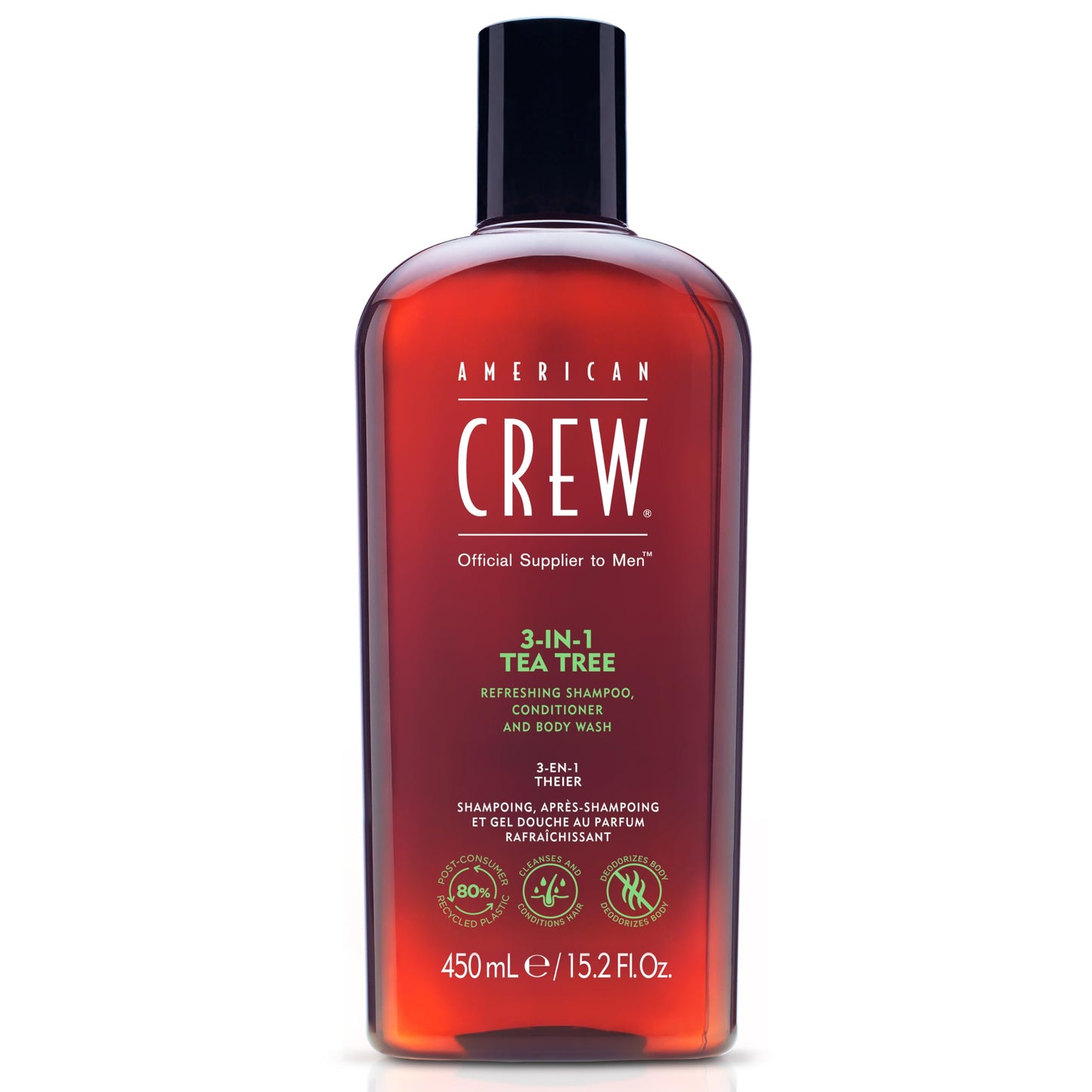 American Crew Shampoo, Conditioner & Body Wash for Men, 3-in-1, Tea Tree Scent, 15.2 Fl Oz Beauty & Personal Care AMERICAN CREW