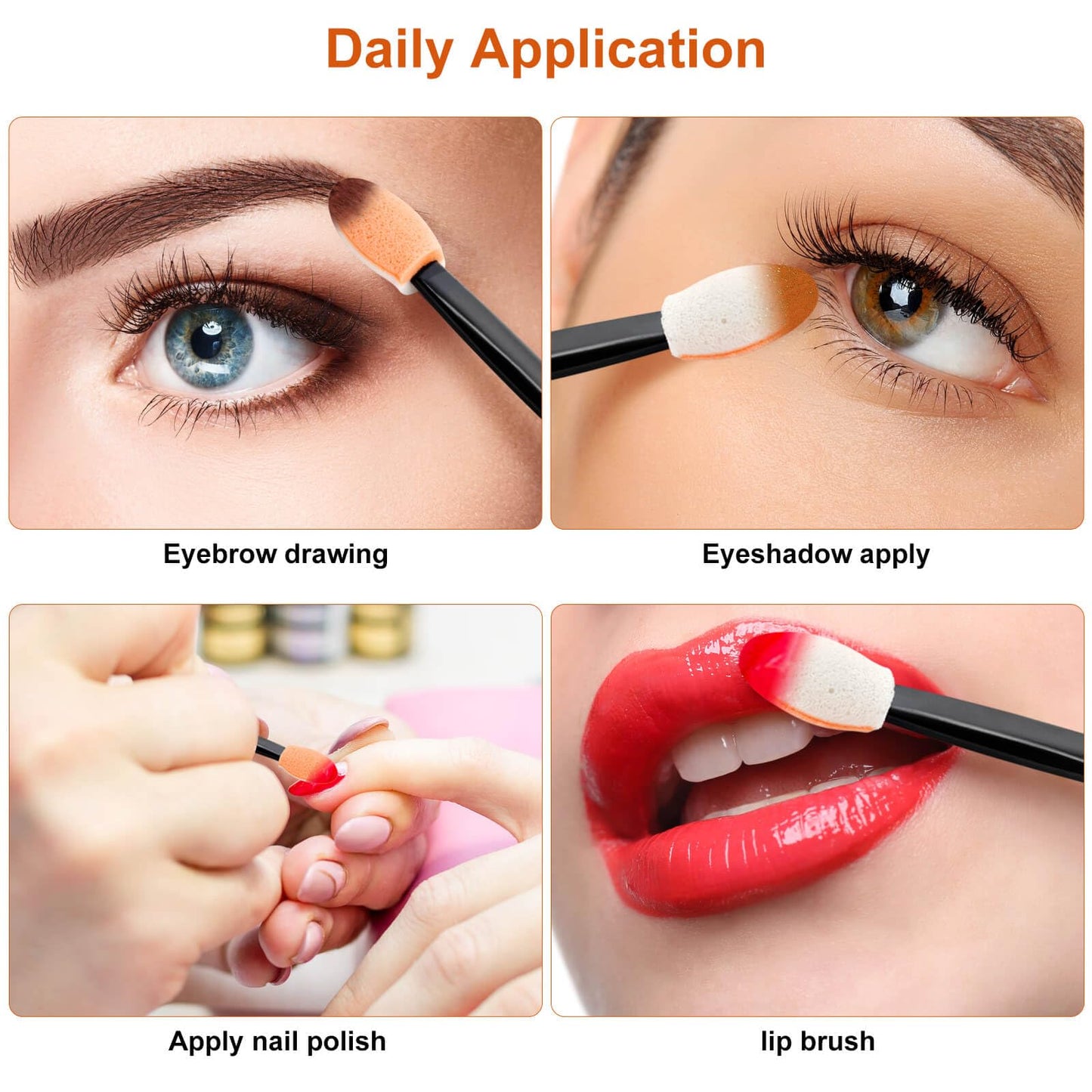 300PCS Disposable Eyeshadow Applicators, Dual Sides Eyeshadow Brushes Applicator, Eye Makeup Sponge Applicators Beauty & Personal Care Cakvank