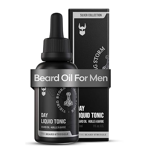 The Beard Struggle - Day Liquid Tonic Beard Oil - Silver Collection (Viking Storm) - Beard Oil for Men - Moisturize, Softens Hair, Reduces Itch - Day Beauty & Personal Care The Beard Struggle