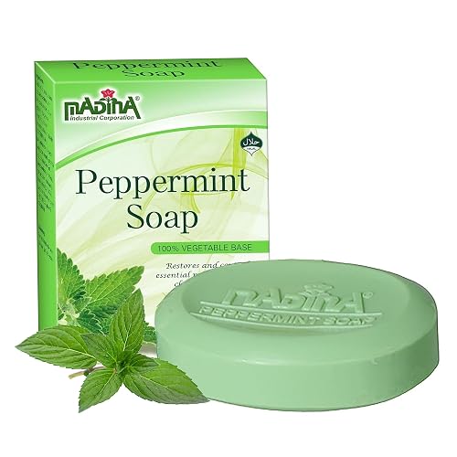 Madina Peppermint Soap Bar 6 Pack - Natural Moisturizing Soap, Invigorating Scent, Refreshing Cleanser, Rich Lather, Daily Use, For All Skin Types Beauty & Personal Care Madina