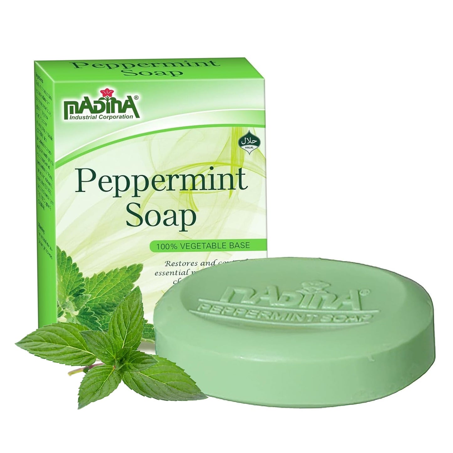 Madina Peppermint Soap Bar 6 Pack - Natural Moisturizing Soap, Invigorating Scent, Refreshing Cleanser, Rich Lather, Daily Use, For All Skin Types Beauty & Personal Care Madina