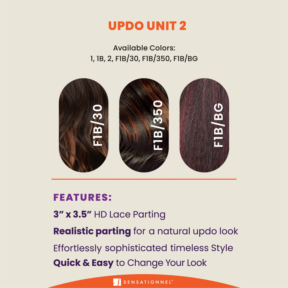 Sensationnel Lulu Bun Updo Hairextensions-Unit 3,F1B/30