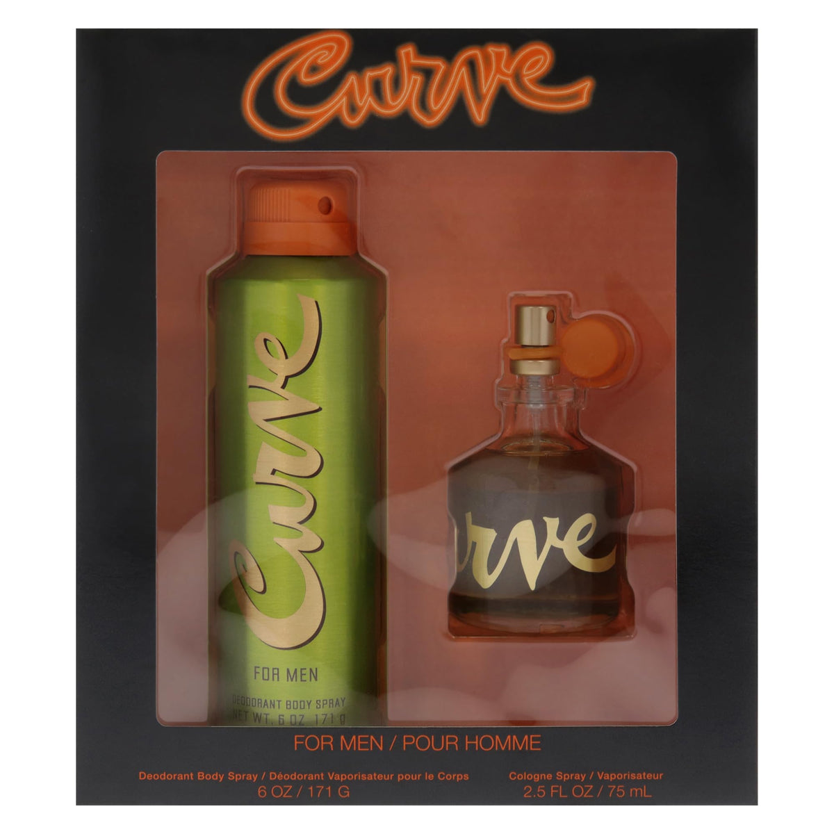 Curve Men's Cologne Fragrance Set, Deodorant Body Spray & Cologne Spray, Casual Day or Night Scent, Spicy Wood Magnetic Scent, 2 Piece Set Beauty & Personal Care Curve