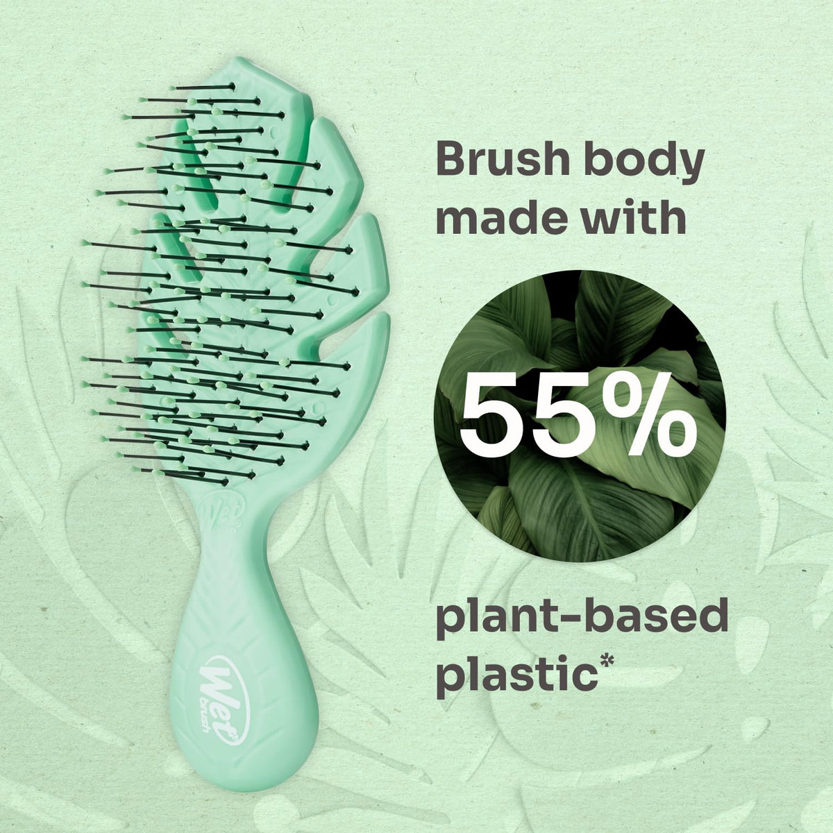Wet Brush Go Green Mini Detangler, Green - Detangling Travel Hair Brush - Ultra-Soft IntelliFlex Bristles Glide Through Tangles & Gently Loosens Knots