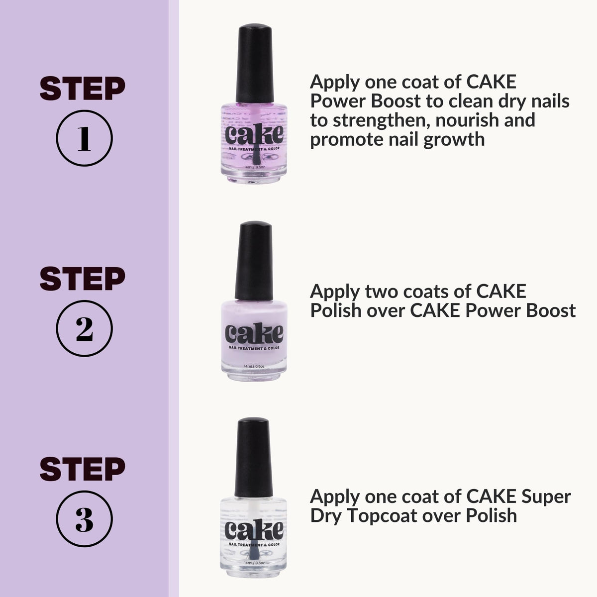 CAKE Nail Wisps Of Lilac Polish (0.5 Fl Oz) Strengthening Nail Polish Vegan And Cruelty Free, Enriched With Biotin And Keratin, Prevents Nail Damage