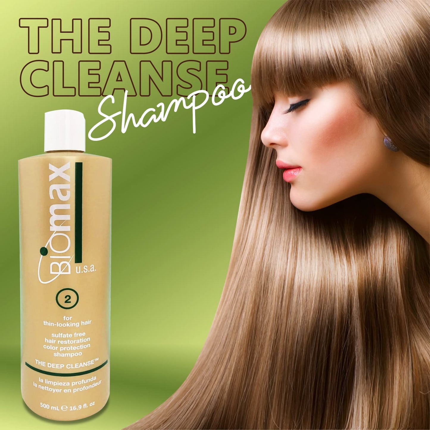 Biomax Deep Cleanse Hair Restoration Shampoo & Stimulating Treatment Color Protection Conditioner No.2 for Thin-Looking Hair, Remove Build-up Beauty & Personal Care BIOMAX