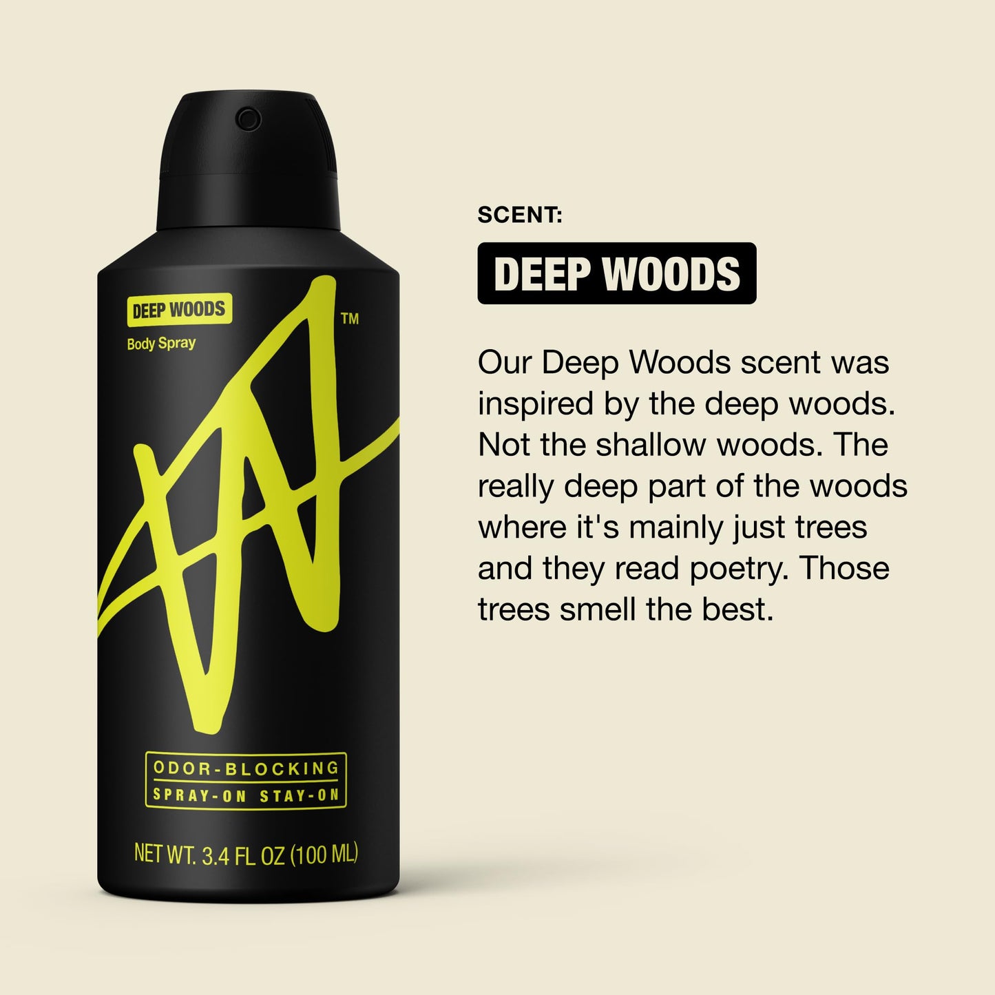 Jake Paul Deep Woods Body Spray for Men By W, Odor Blocking Body Deodorant, Long Lasting Protection, 3.4 fl oz Beauty & Personal Care W
