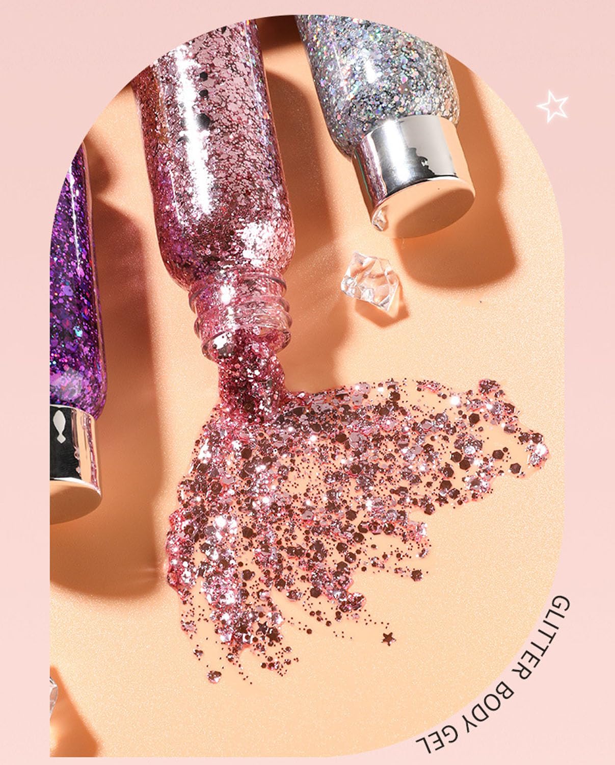 JUDEWY Body Glitter Gel, Face Glitter Body Glitter Glitter Liquid Eyeshadow, Face Hair Nail Glitter, Holographic Makeup Festival Glitter Makeup (07) Beauty & Personal Care JUDEWY