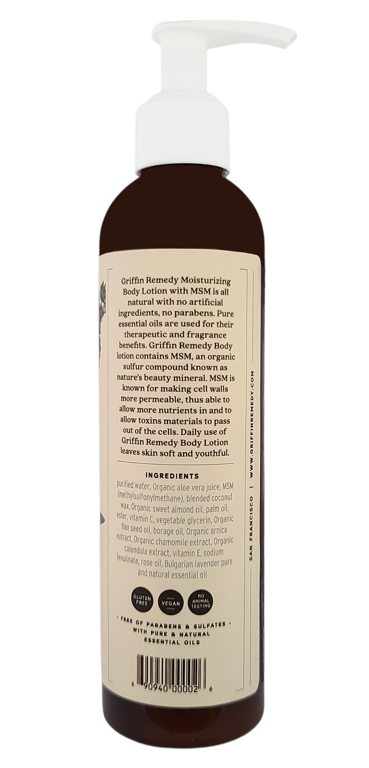 Griffin Remedy Bulgarian Lavender Body Lotion with MSM -8oz Beauty & Personal Care Griffin Remedy