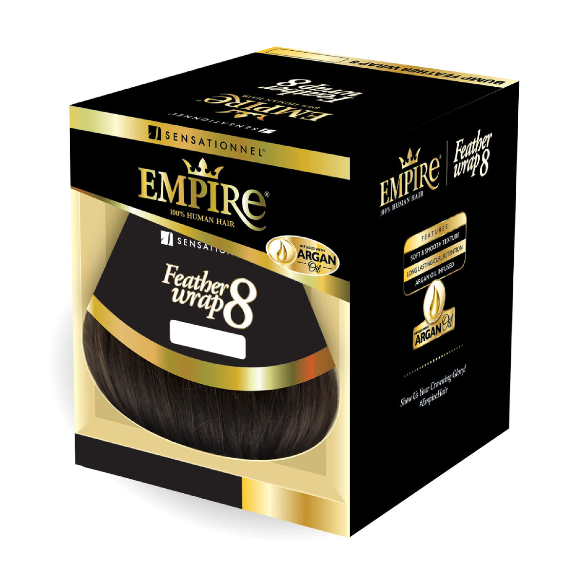 Sensationnel Empire Bump Weaving Hairextension-Feather Wrap 8in,1B OFFBLACK