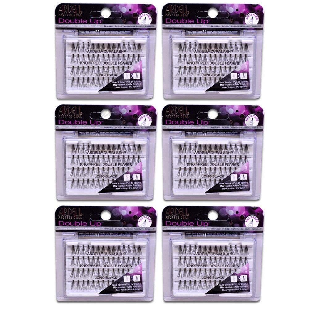 (6 PACK) Ardell Double Up Knot Free Double Flares Long Black Beauty & Personal Care Ardell