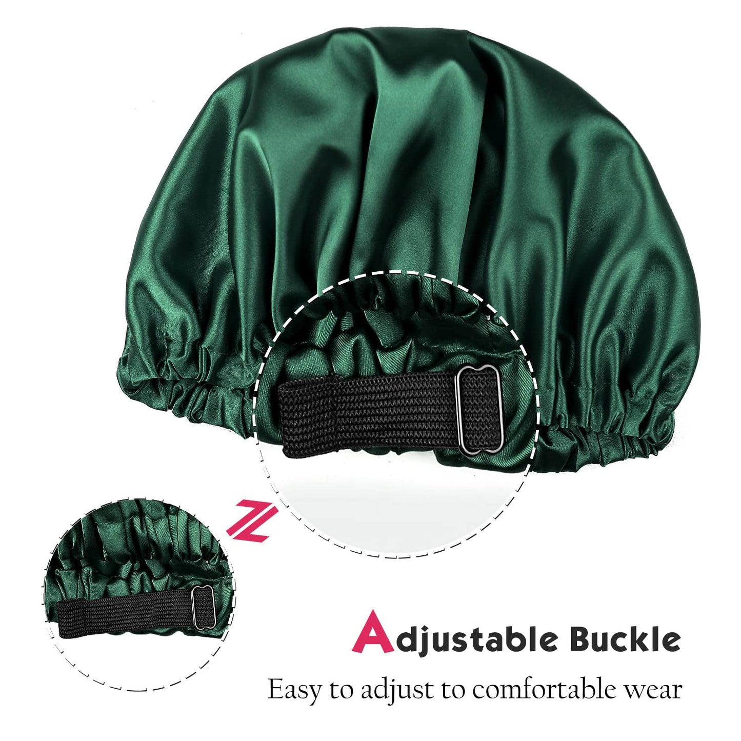 Alnorm Sleep Caps Satin Lined Hair Bonnets for Black Women Dark Green Beauty and Personal Care Alnorm