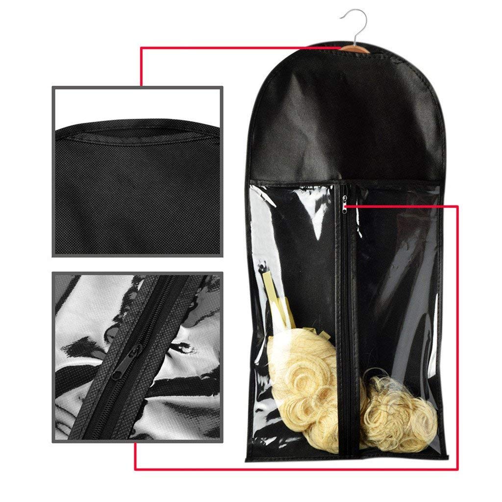 Onecen 10 Pieces Wig Hair Extension Storage Bag, Dust-Proof Wigs Pouch Organizer Protect for Professional Hair Extensions with Nylon Wig Caps Wig Caps