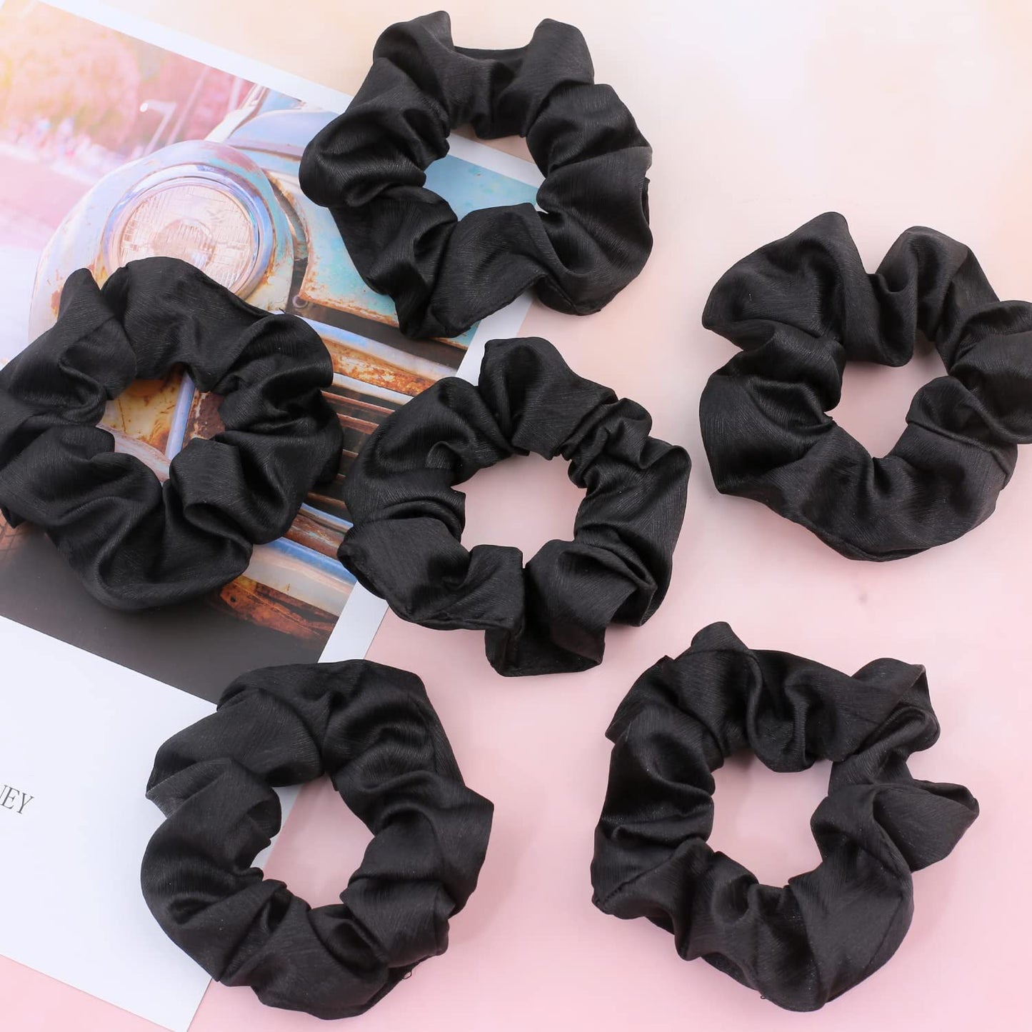 IVARYSS Satin Scrunchies for Women, Soft Than Silk for Hair, Fashion Ties and Bands for Thin | Thick Hair Styling, 16 Pack (Black) Beauty and Personal Care IVARYSS