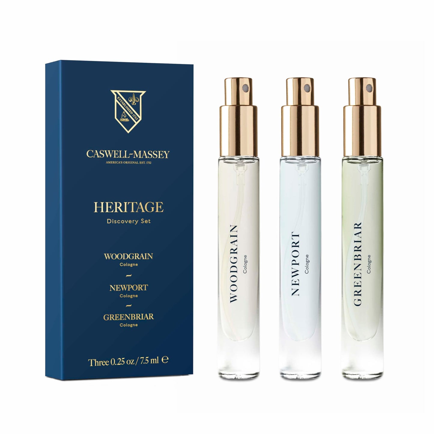 Caswell-Massey Cologne Discovery Set for Men, Travel-Size Cologne Gift Set with Woodgrain, Newport & Greenbriar Scents, Luxury Fragrance Trio, Made in Beauty & Personal Care Caswell-Massey