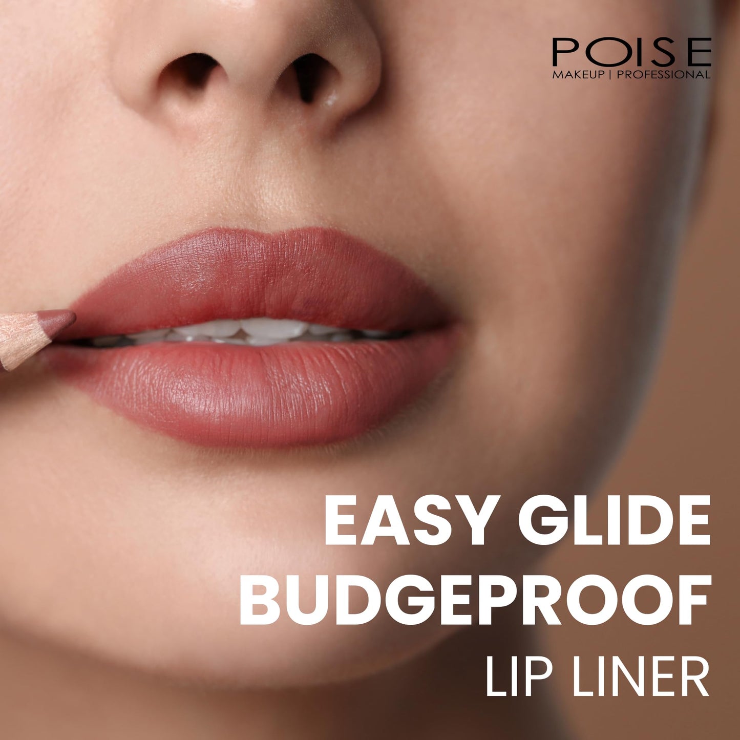 POISE Makeup Lip Liner Pencil | Long-lasting Water-resistant Lip Color Pencil, COCOA (cool brown) Beauty & Personal Care POISE INT'L BEVERLY HILLS