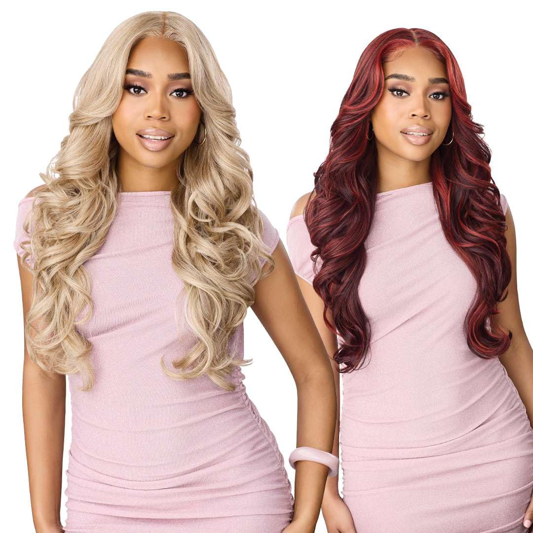 Outre Lace Front Wig - Perfect Hair Line - Swoop Series Y-Part 213 (OFF BLACK 1B)