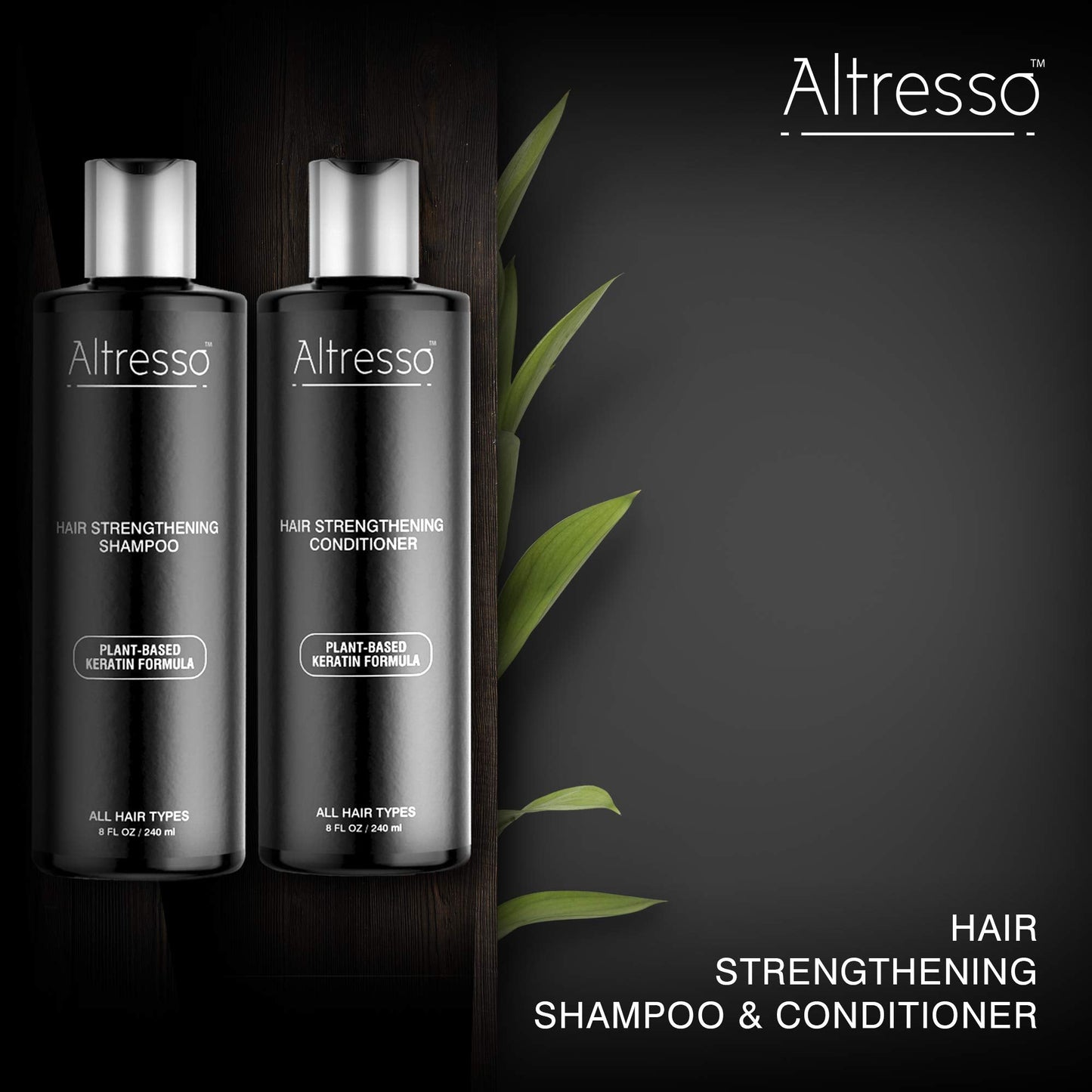 Altresso Hair Strengthening Shampoo & Conditioner Duo - All Natural Arginine-Infused Shampoo and Saw Palmetto-Infused Conditioner for Repairing Beauty & Personal Care Altresso