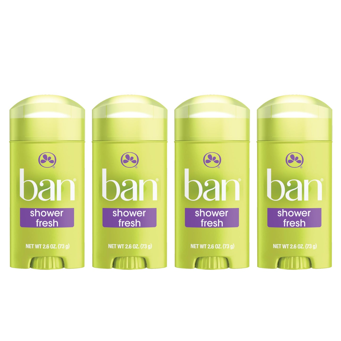 Ban Invisible Solid Antiperspirant Deodorant for Women and Men, 24-Hour Underarm Odor & Sweat Protection, Shower Fresh, 2.6 Oz, Pack of 4 Beauty & Personal Care Ban