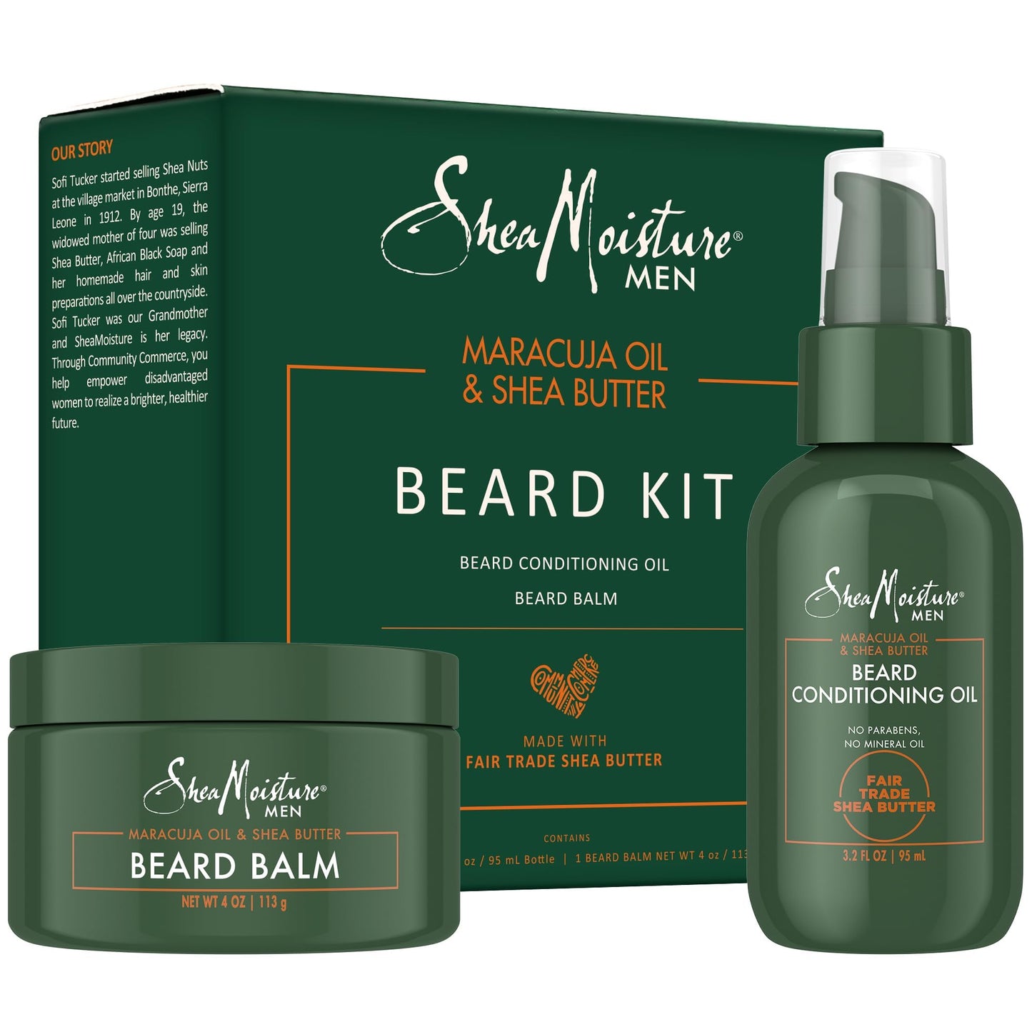 Shea Moisture Beard Care Gift Set - Natural Beard Oil & Beard Balm Scented with Essential Oils, Gift for Men (2 Piece Set) Beauty and Personal Care Shea Moisture