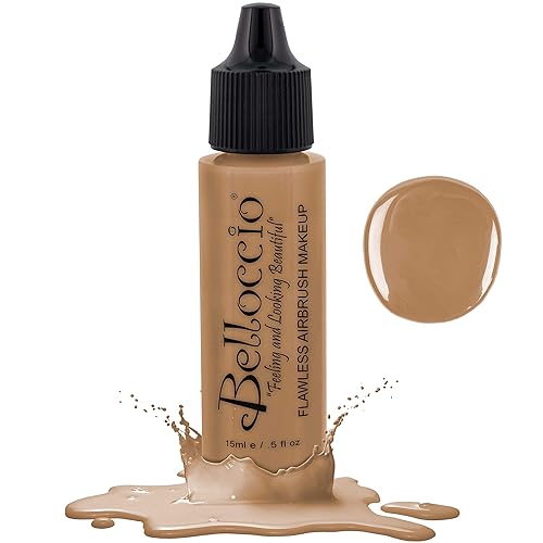Belloccio's Professional Cosmetic Airbrush Makeup Foundation 1/2oz Bottle: Latte- Medium with Golden Undertones Beauty & Personal Care Belloccio